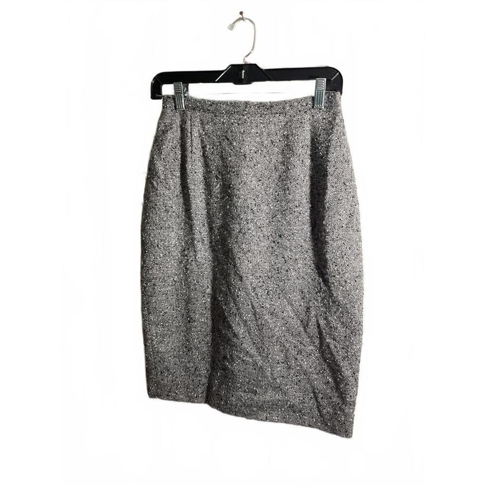 Barbara Bui Paris Gray Wool Tweed Pencil Skirt Small